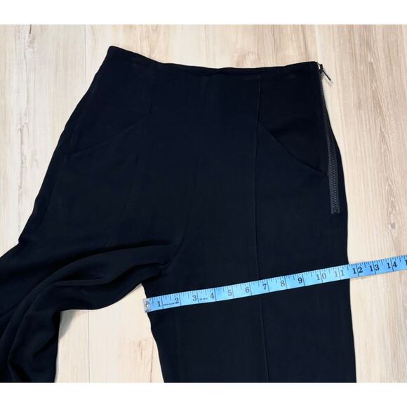 ALC Wide Leg Crop Trousers sz 2 Black 22" Inseam Side-Zip Viscose - Picture 16 of 16